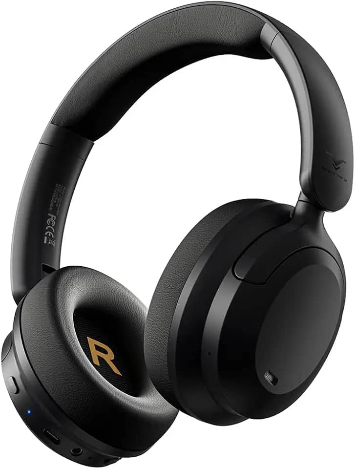 Fone de Ouvido Bluetooth Over Ear Hero Max, Cancelamento de Ruído Ativo Headphone Bluetooth 6.0 Sem Fio com Mic, Power Bass, Baixa Latência, Conexão Multiponto, 60H Reprodução para Academia e Jogos