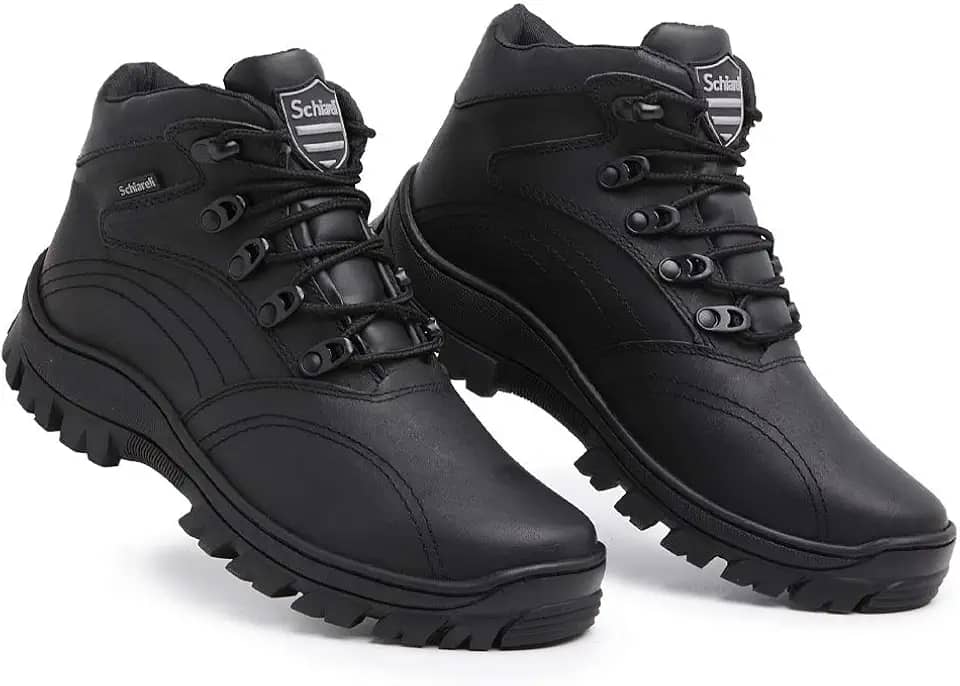 Bota Coturno Tático em Couro Legítimo para Segurança e/ou Esportes.