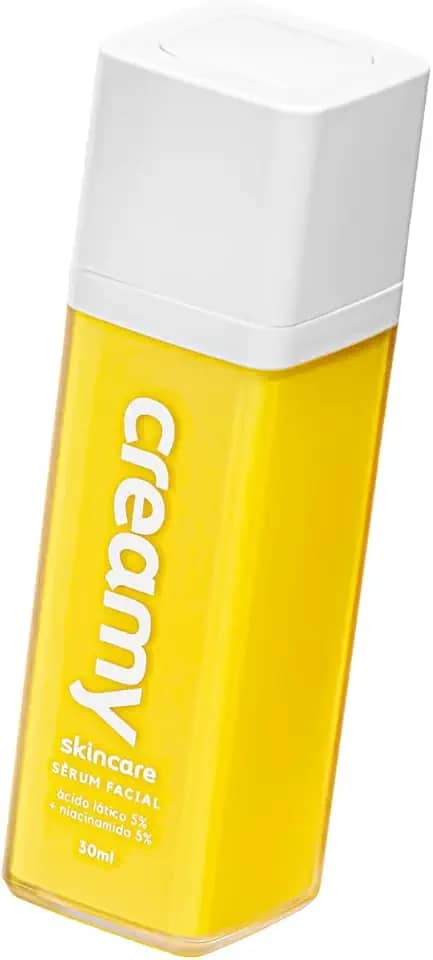 Sérum Facial Creamy Ácido Lático 5% + Niacinamida 5% – 30ml | Clareador suave, hidratante, renovador celular | Uniformiza a pele sensível e combate textura áspera