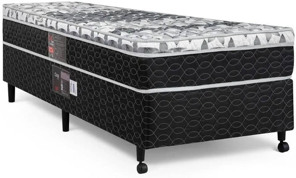 Cama Box + Colchão Castor Solteiro Class One Face Tecnopedic 96x203x52cm