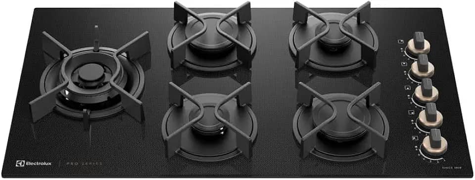 Electrolux Cooktop 5 Bocas a Gás Electrolux Mesa de Vidro Pro Series ChamaPrecisa e Multi Chama (KE5PS) Bivolt