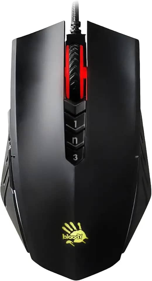 Mouse óptico para jogos Bloody A70x com switch e rolagem Light Strike (LK) e macros avançados totalmente programáveis (preto fosco)