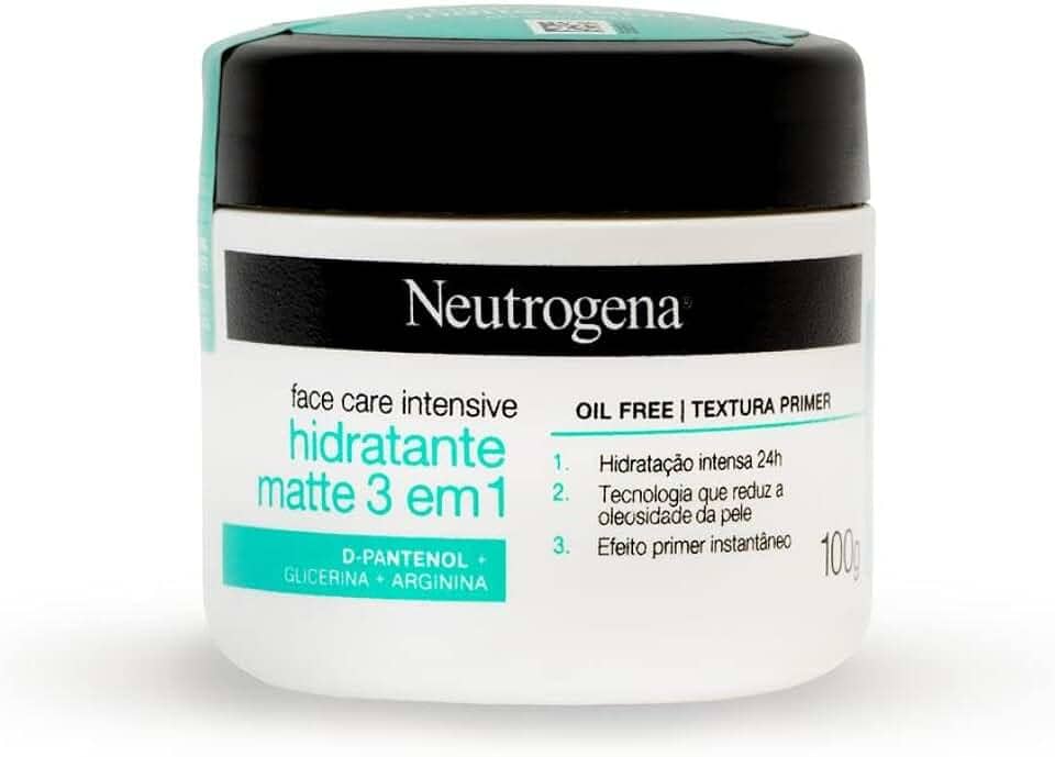 Neutrogena Hidratante Facial Matte 3 em 1 Face Care Intensive, 100g