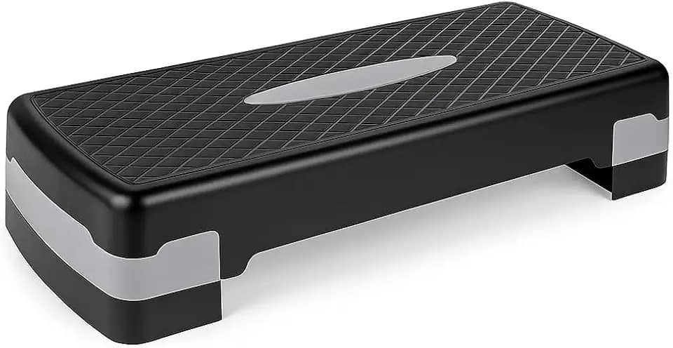 STEP de Academia Ajustável 2 Níveis, Superfície Antiderrapante, Material Resistente e Design Portátil - Ideal para Treinos Fitness, Exercícios Funcionais e Ginástica