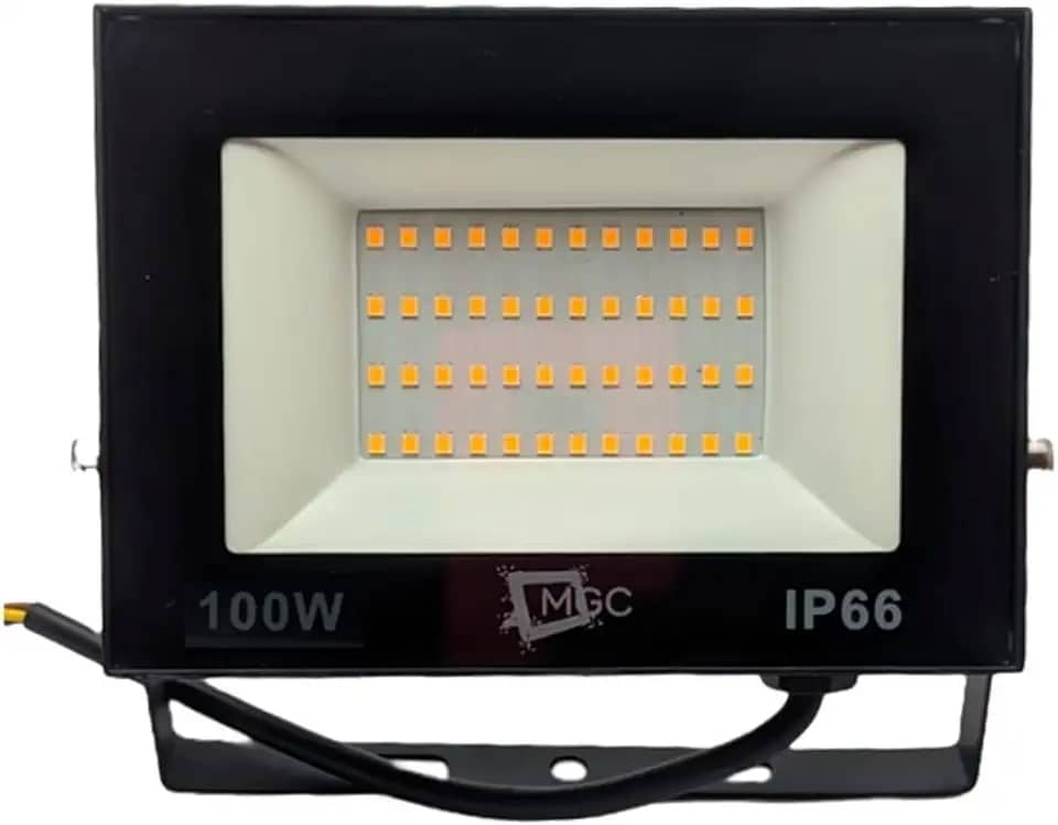 Refletor led 100w Branco Quente 3000K Resistente Prova D'água Projetor Slim Luz Iluminação Piscina Campo