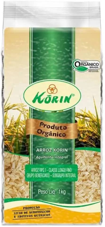 Kit 2X: Arroz Agulhinha Integral Orgânico Korin 1kg