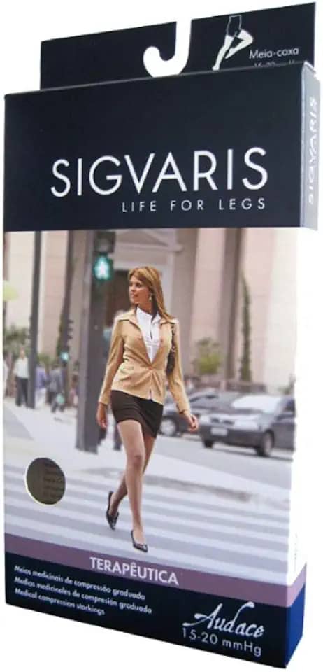 Meia Sigvaris Audace 3/4 Suave Compressão Ponteira Aberta (15-20 mmhg) 120A