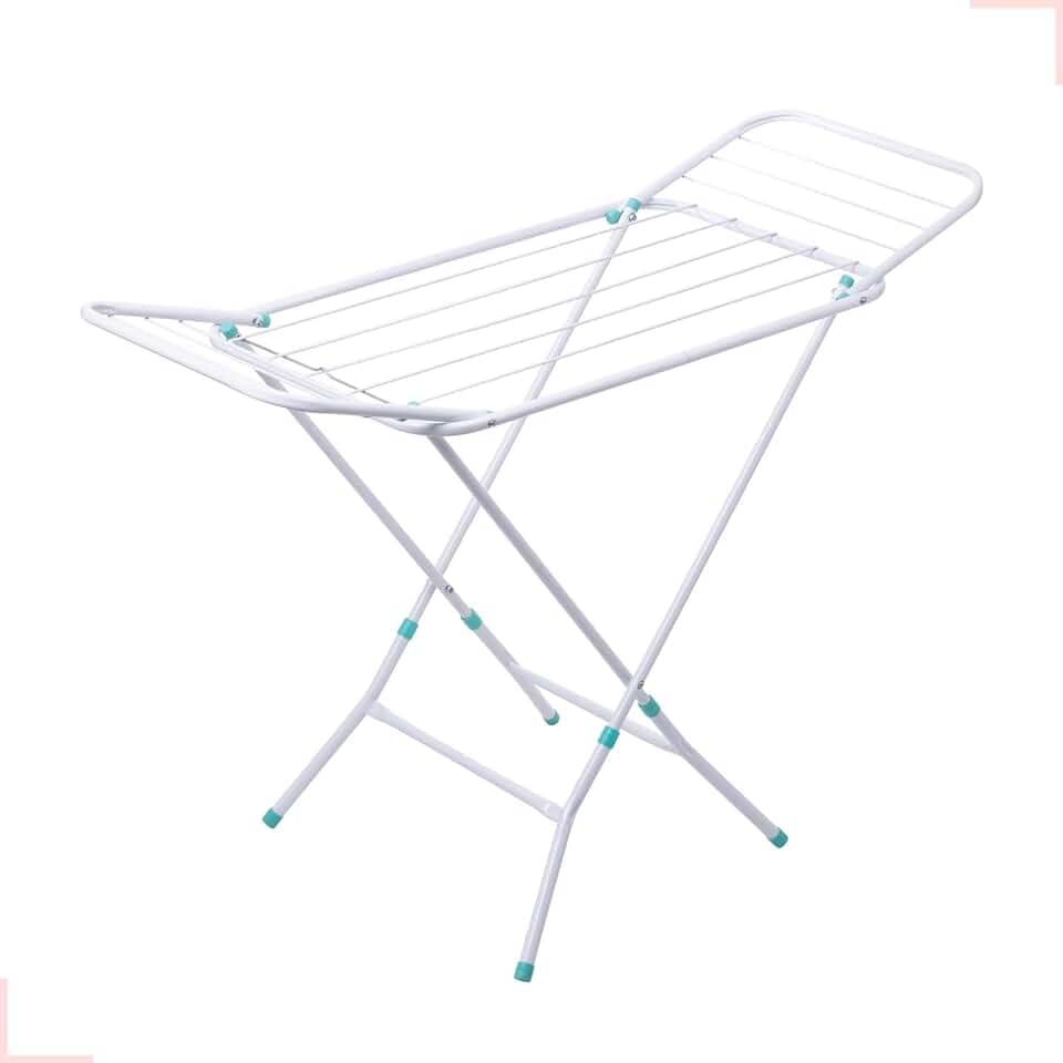 Varal Portátil De Chão Com Abas Dobráveis Não Enferruja (Branco)