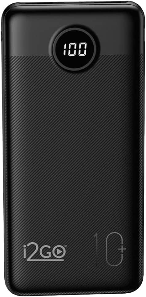 I2GO, Carregador Portátil (Power Bank) Ultra Rápido 10000mAh, Power Delivery 20W, 2 Saídas USB + 1 Saída/Entrada USB-C, Preto, i2GO PRO