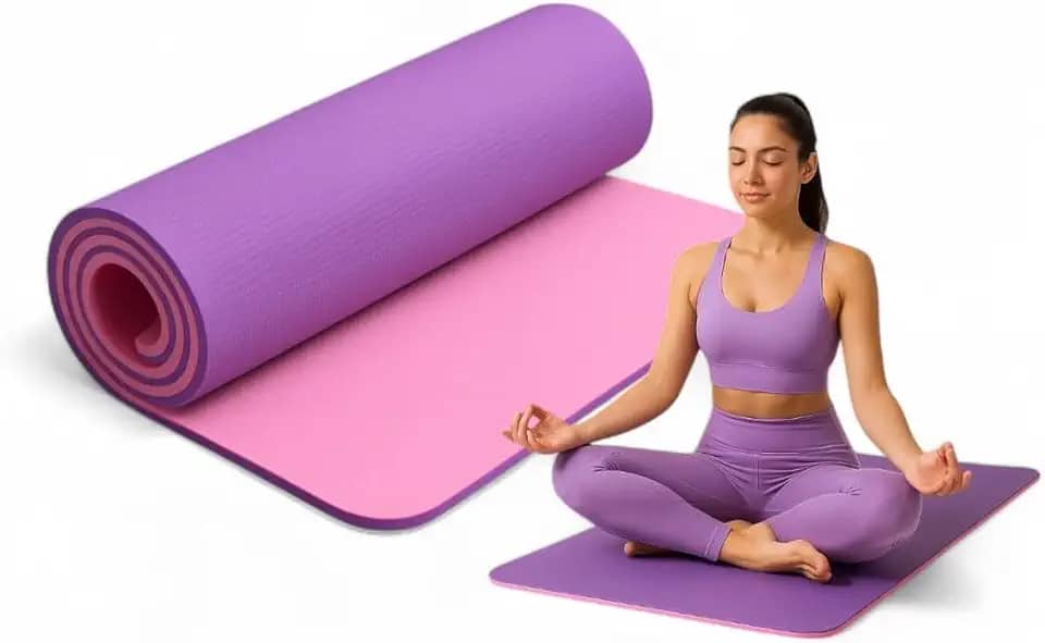Tapete de Yoga Dupla Camada EVA 6mm Antiderrapante Pilates Fitness Ginástica
