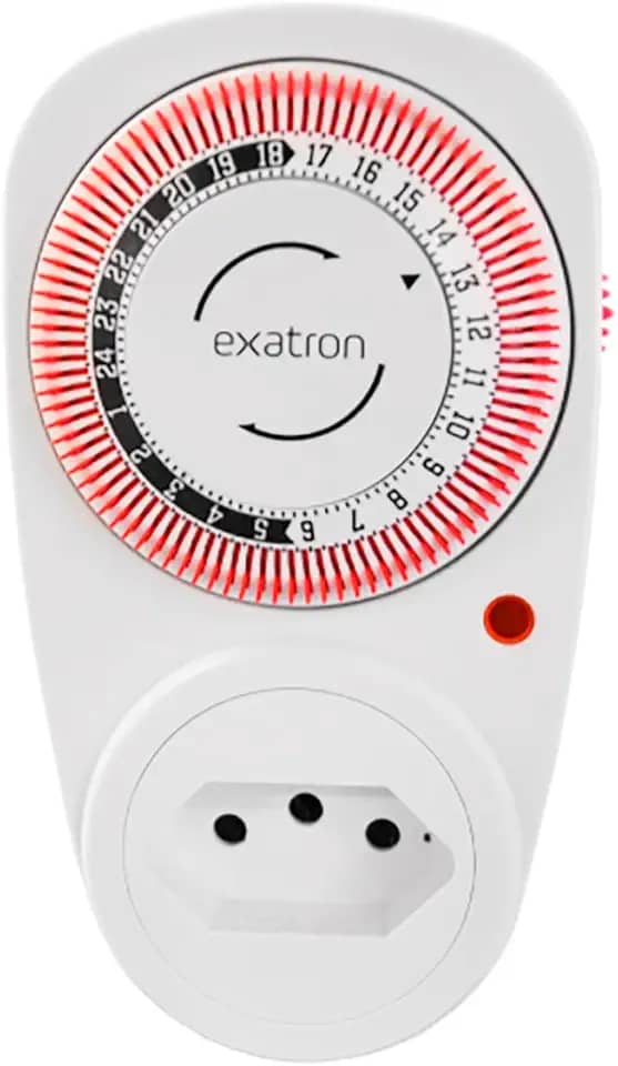 Timer Temporizador Analógico Com Tomada 110V 220V Bivolt Exatron LETM4002