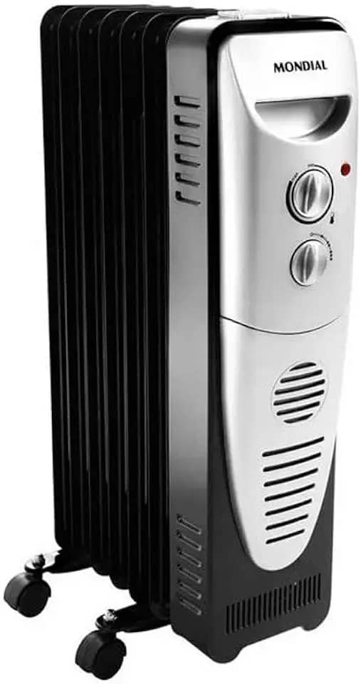 Aquecedor a Óleo Mondial 4260 A06-1500W - Preto/Prata - 220V