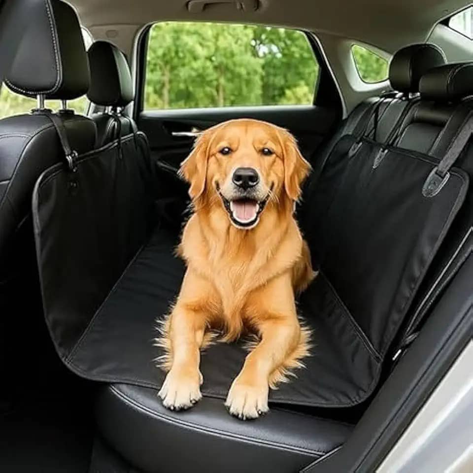 Capa Protetora Impermeável para Banco Traseiro de Carro Tecido Reforçado Antiderrapante Dobrável Universal para Transporte de Pets Cães e Gatos