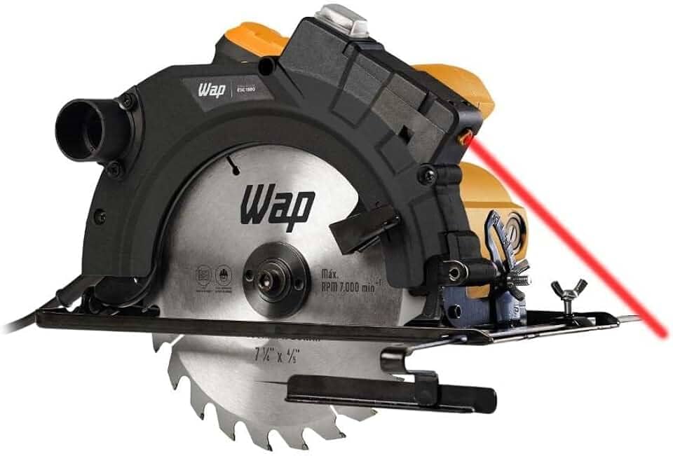 WAP Serra de Circular 7.1/4" ESC 1500 com Guia a Laser e Base de Ajuste até 45°, Empunhadura Emborrachada, 1500W 127V