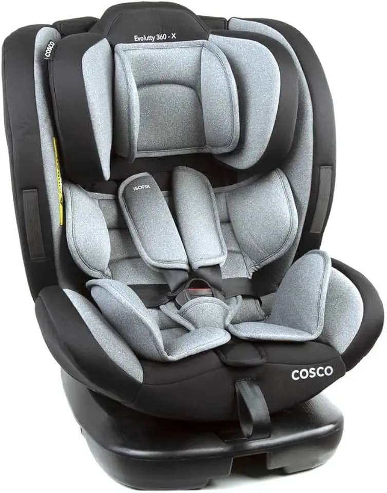 Cosco Kids, Cadeirinha Evolutty 360 X, 0 a 36kg, com Giro 360º e Isofix, Cinza Mescla
