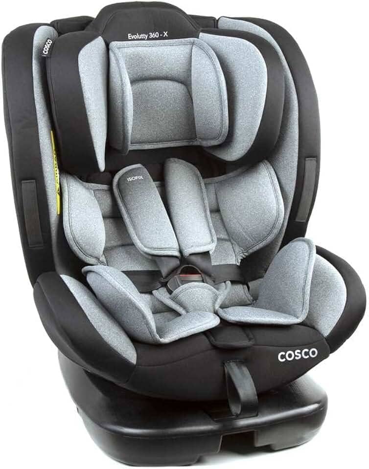 Cosco Kids, Cadeirinha Evolutty 360 X, 0 a 36kg, com Giro 360º e Isofix, Cinza Mescla