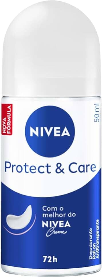 NIVEA Desodorante Roll-on Protect & Care 50ml - Cuidado e Proteção por 72h com o melhor do NIVEA creme