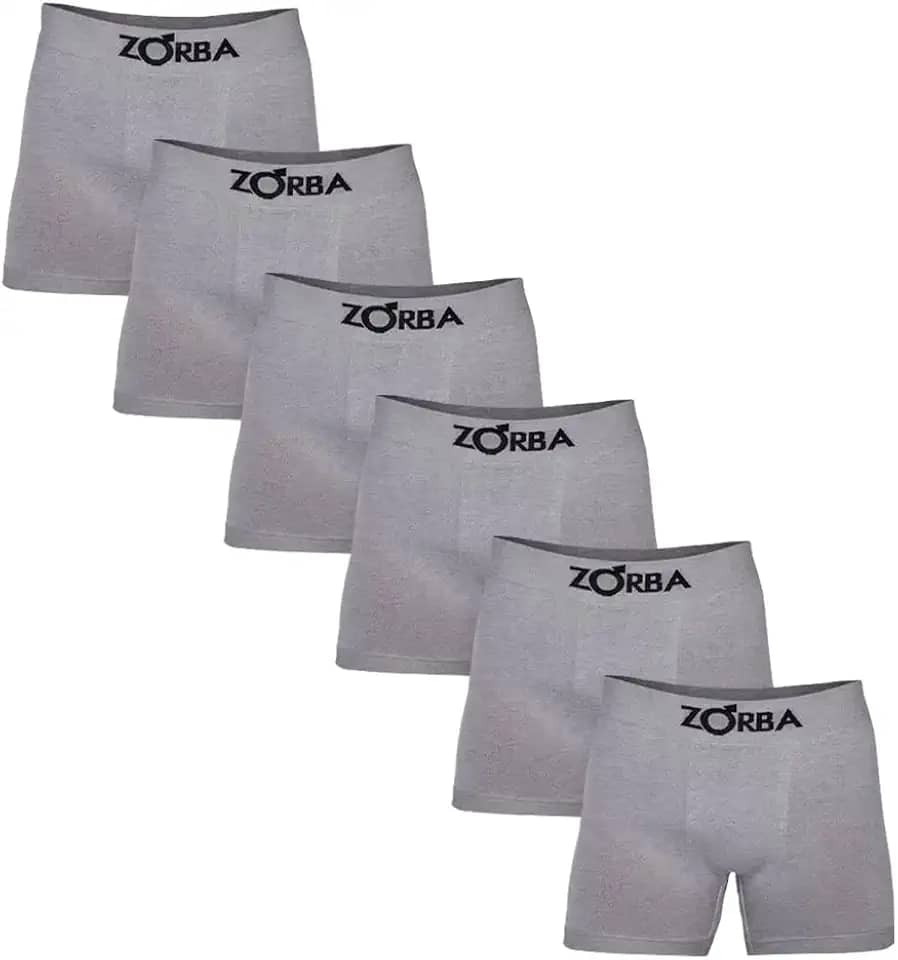 Kit 6 Cuecas Boxer Sem Costura, Zorba, Masculino