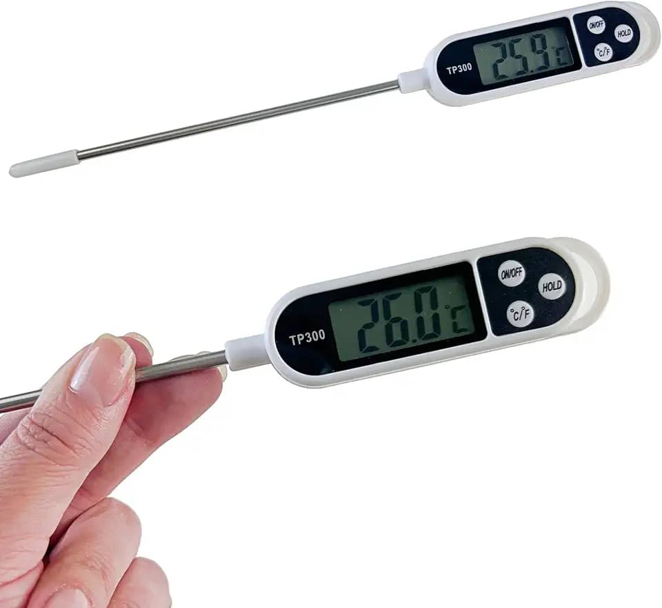 Termômetro Digital Culinário com Agulha Espeto Vareta Haste Aço Inox Alimentos Carne Chocolate Etc