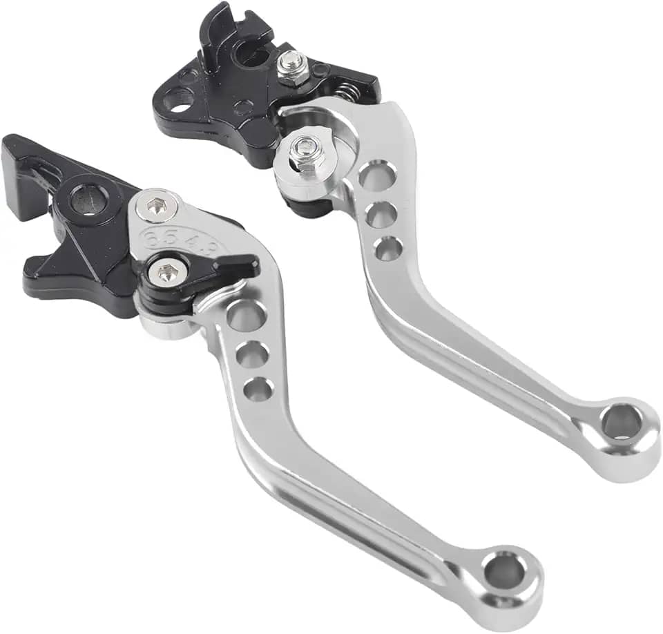 Alavanca de Freio de Embreagem de Motocicleta de Liga de Alumínio de Grau Superior para Melhorar a Segurança de Condução Adequada para Bicicletas (Branco prateado)