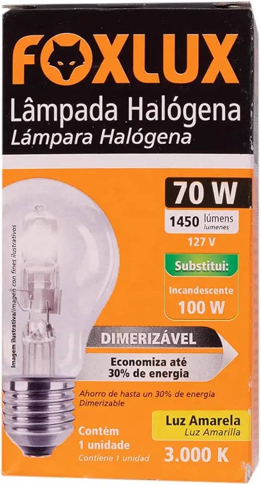 Foxlux Lâmpada Halógena Clássica 70W 127V
