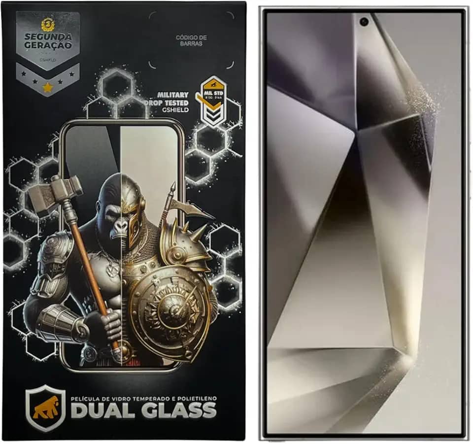 Gshield Película Dual Glass Preta para Samsung Galaxy (S24 Ultra)