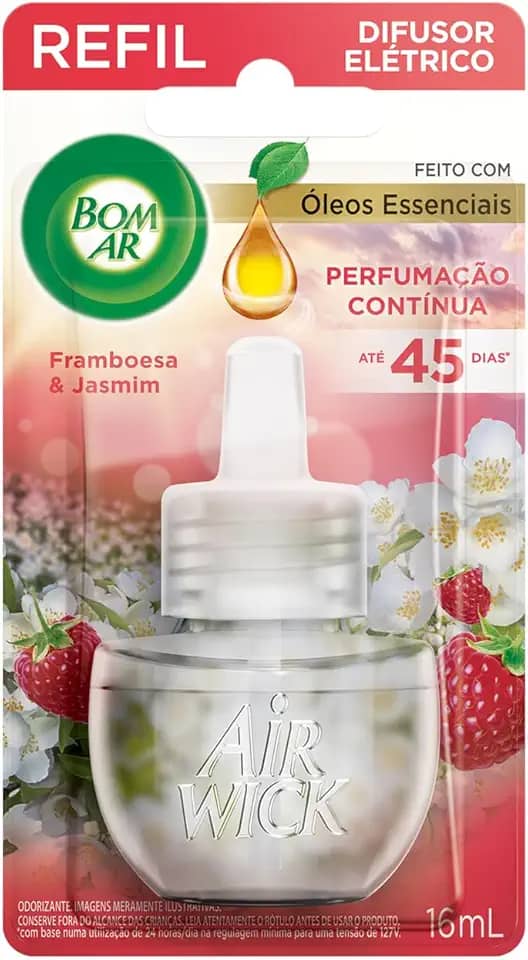 Bom Ar Difusor Elétrico Framboesa e Jasmim Refil 16ml