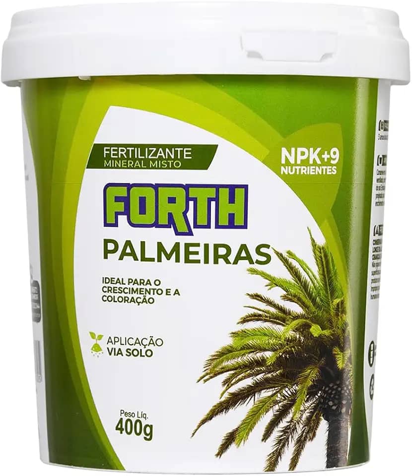 Adubo Forth Palmeiras, Fertilizante Mineral, NPK (Nitrogênio, Fósforo & Potássio), 9 Micronutrientes, Nutrição Especializada, Balde 400g