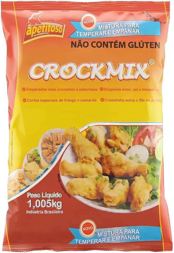 1 Kilo Mistura Farinha Para Empanar Sem Glúten Crockmix Tradicional