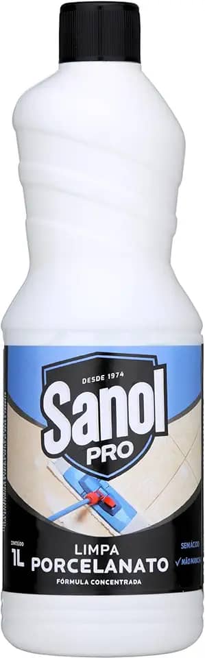 Limpa Porcelanato, Sanol Pró, 1 Litro, Branco