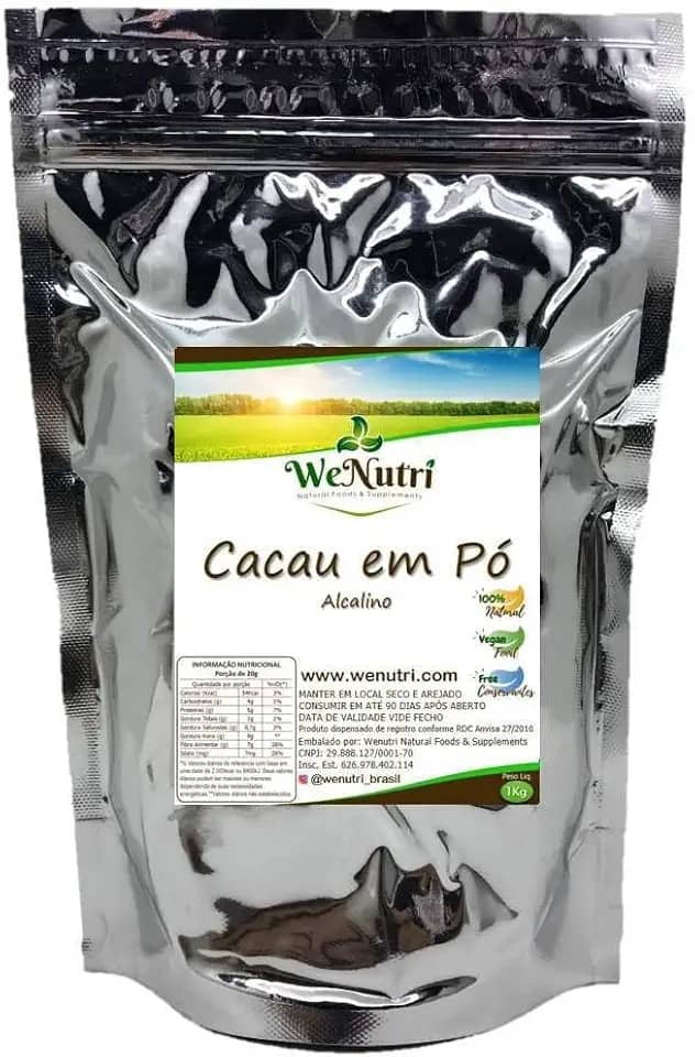 Cacau Alcalino em Pó 100% (ph 6,0 a 7,2) Wenutri