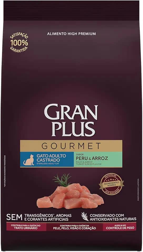 Gran Plus Ração Para Gatos Castrados Gourmet Peru 10 1Kg