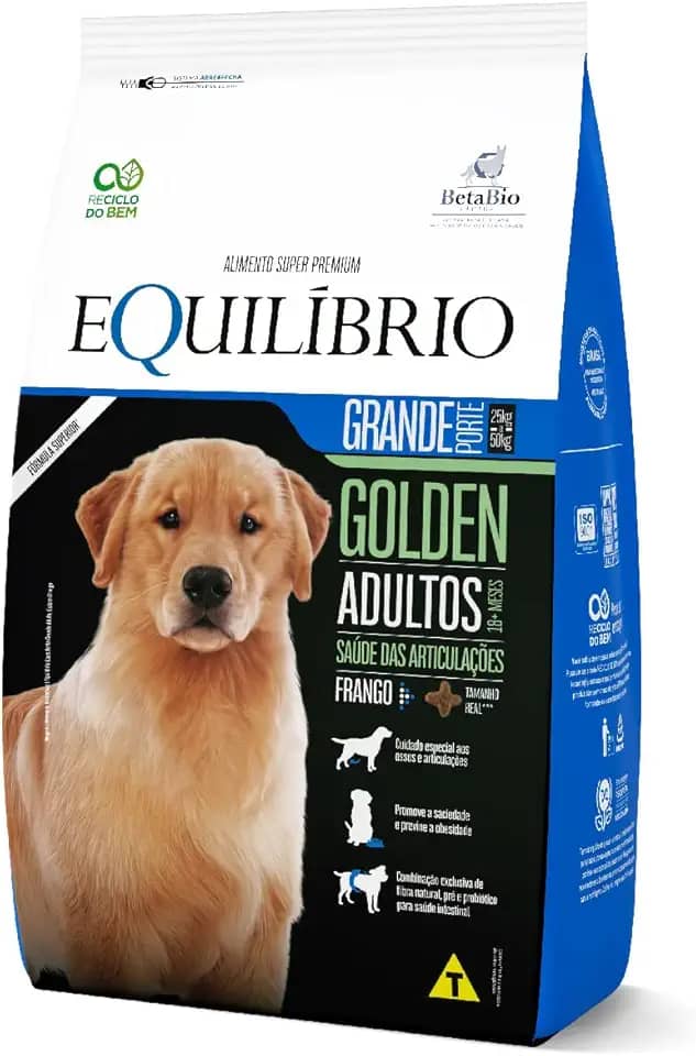 RAÇÃO CÃES EQUILIBRIO RAÇAS GRANDES ADULTO GOLDEN FRANGO 12KG