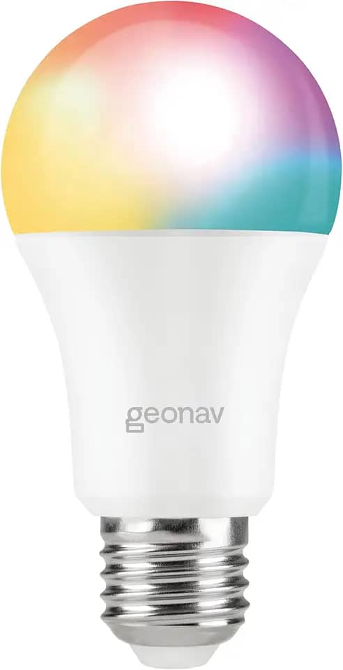 Hi by Geonav Lâmpada Inteligente Led 9W, Wi-Fi, E27, Branco Frio/Quente/RGBW 16 milhões de cores, Dimerizável, Controle no Aplicativo, 810 Lúmens, Bivolt, Compatível com Alexa e Google Assistente