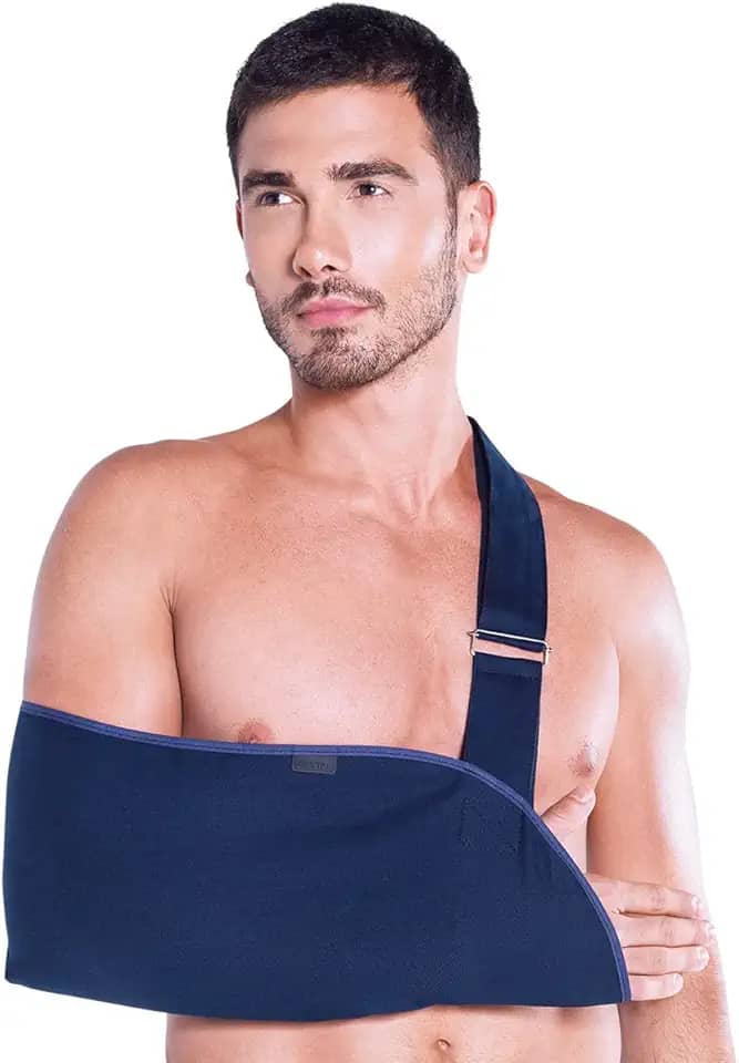 Tipóia Ortopédica Bilateral Ombro Clavícula Braço (Azul, P)