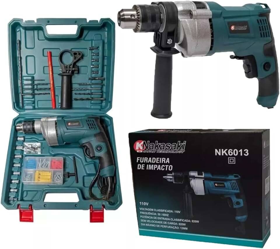 Furadeira De Impacto 1000w Parafusadeira 13mm 28 Pçs Com Maleta (110, Volts)
