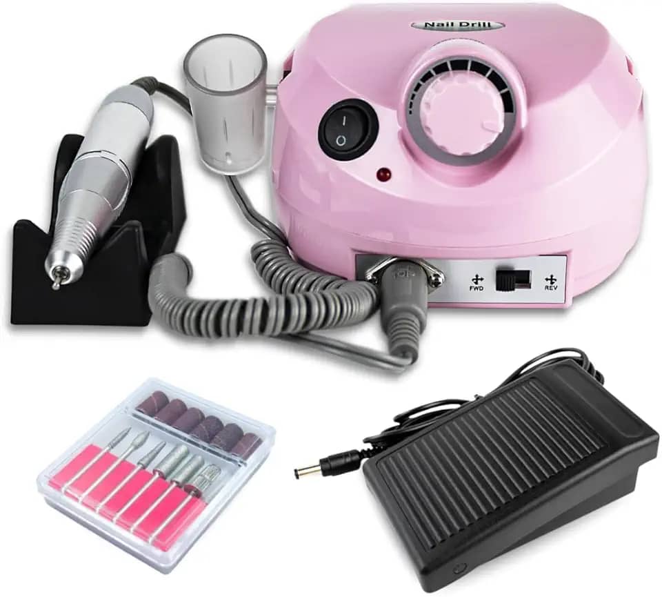Motor Lixadeira Elétrica Porquinho Nail Drill Bivolt Rosa