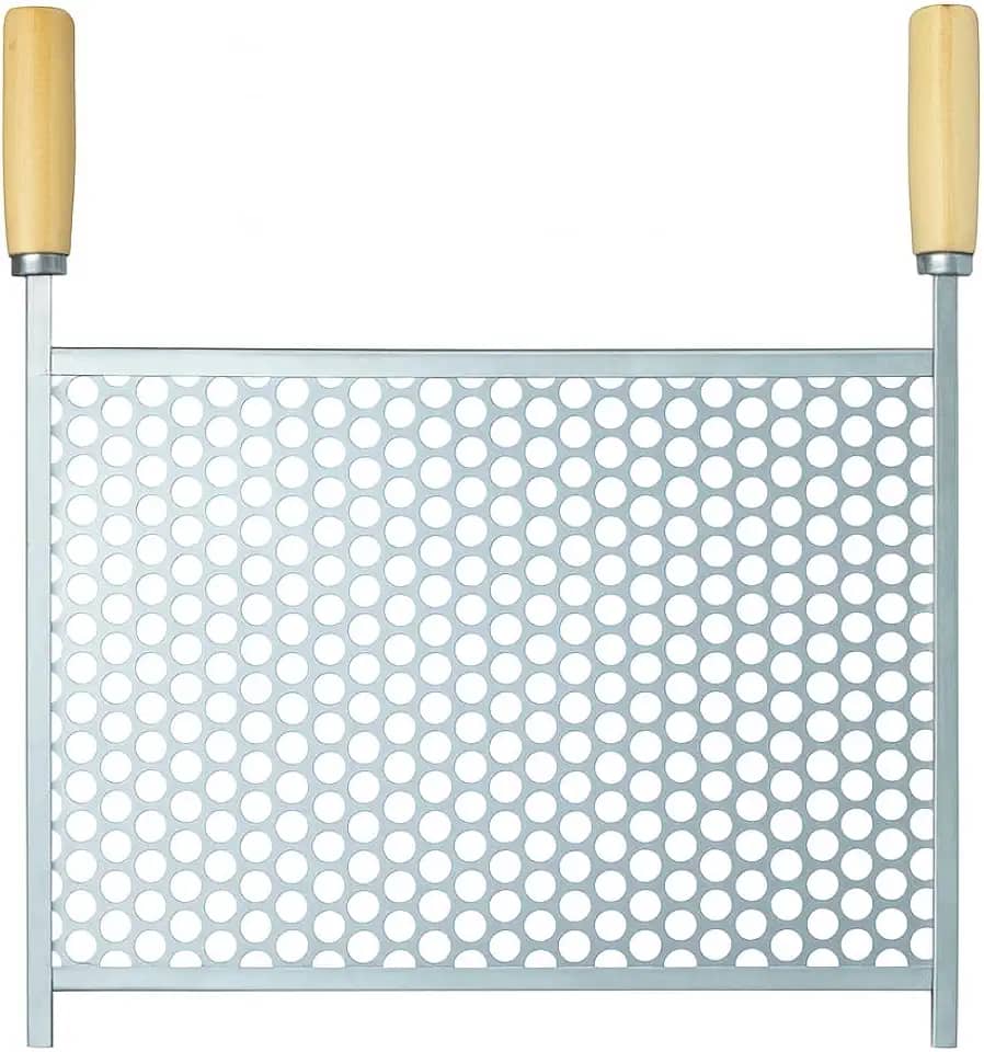 Grelha para Churrasqueira Tela Moeda, 60 x 50 cm, Metais Massuia, com Alças