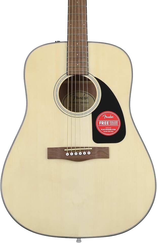 Fender Guitarra acústica CD-60 Dreadnought V3, de 2 anos, natural, com estojo