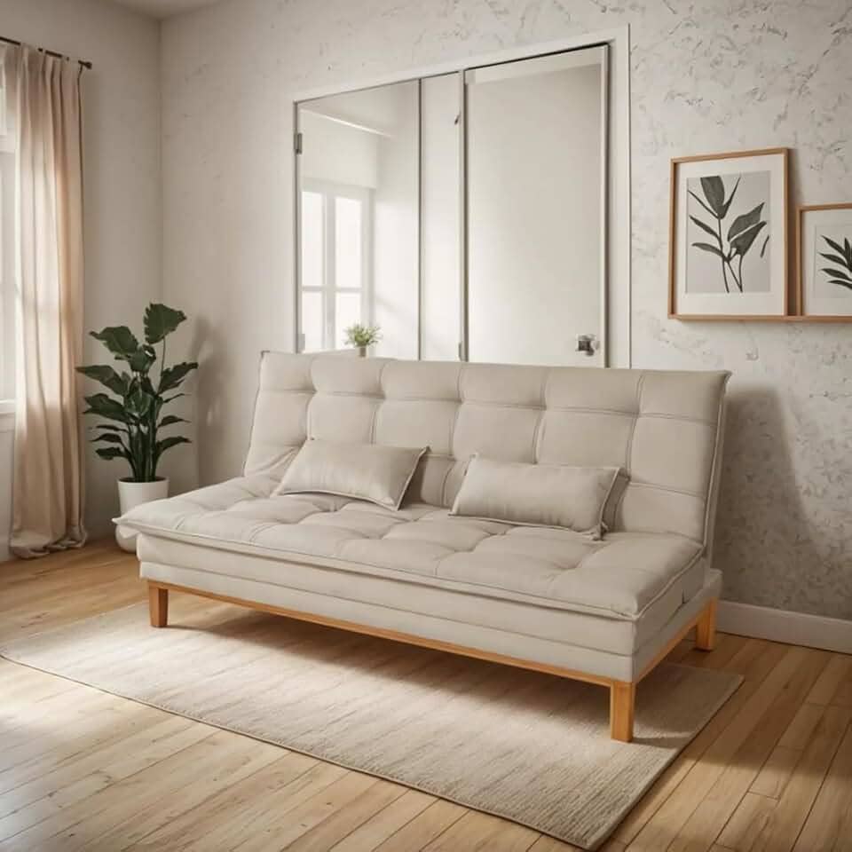 Sofá Cama Reclinável Casal 3 Lugares Suede Premium Ecom Home – Retrátil, Compacto, Confortável e com Almofadas Inclusas