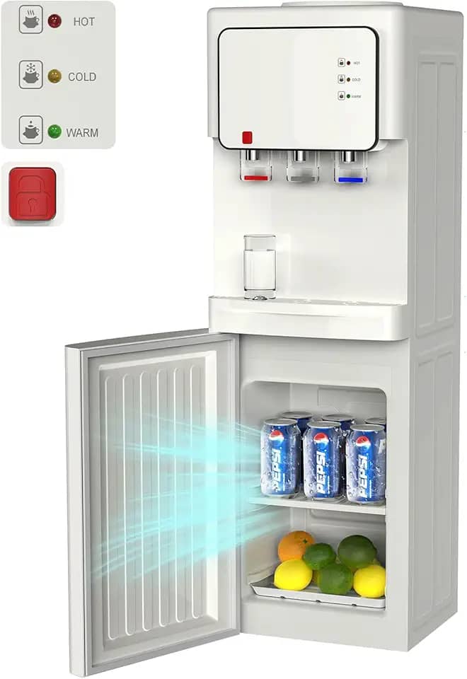 Bebedouro de Água Superior com Geladeira, Compressor Refrigeração, Água Quente/Fria 110V, Branco