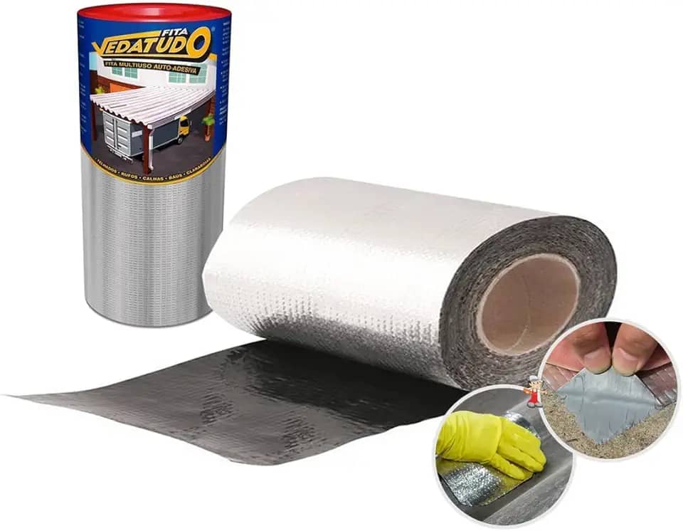 Manta Asfáltica Fita Auto Adesiva Aluminizada - 60cm X 10m