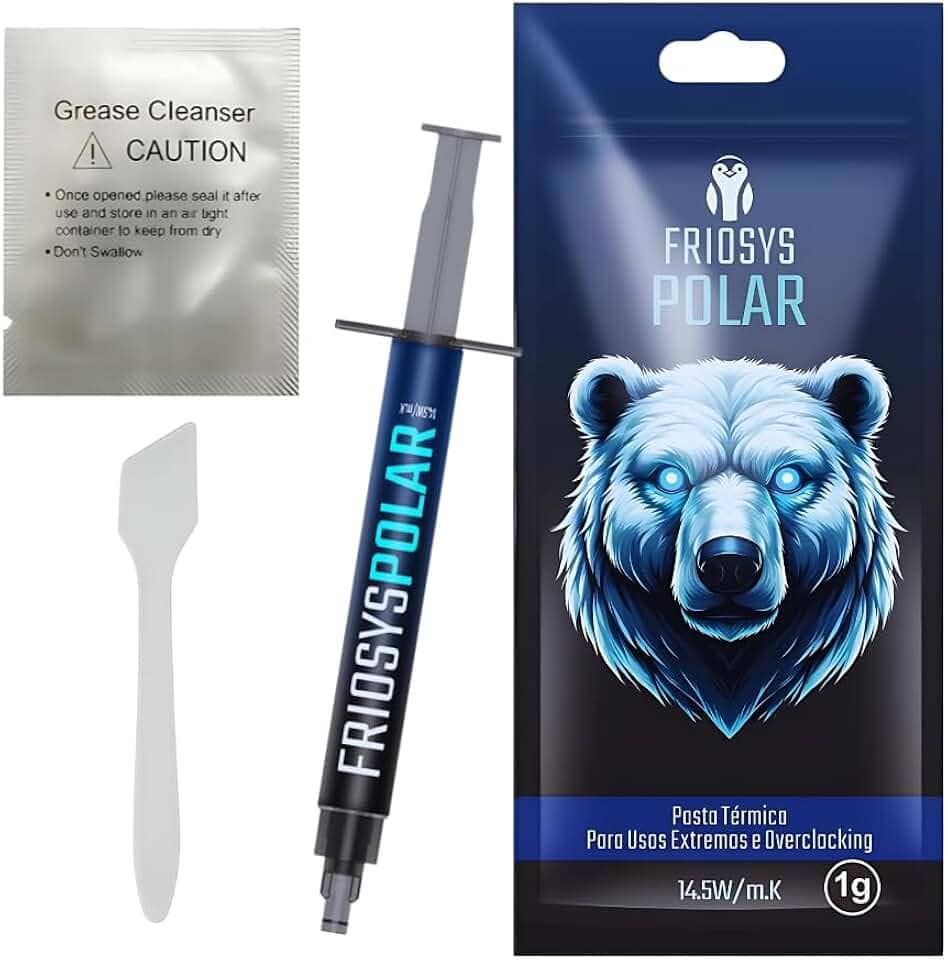 Pasta Térmica Friosys Polar 1g 14.5 W/mk Overclock Seringa de Alto Desempenho