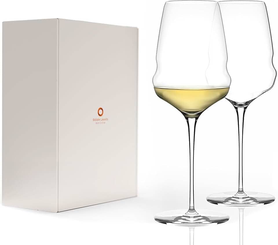 Taça para Vinho Branco Stölzle Lausitz Cocoon 485 ml – Conjunto de 2 Peças – Taças de Cristal Elegantes para Vinho Branco & Aperitivo – Cristal com Ótima Liberação de Aromas – Feito na Alemanha
