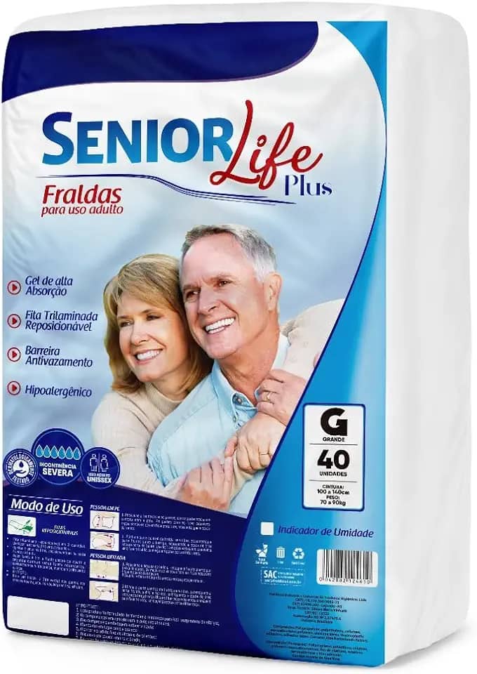 Fralda Geriátrica Senior Life Plus G - 40 Unidades