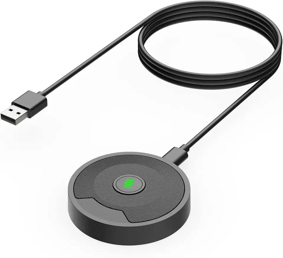 bm800,Microfone de Mesa, Microfone de Conferência USB para Computador, 360° com Tecla Silenciosa, Otimo para Videoconferências, Jogos, Conversas, Preto PC