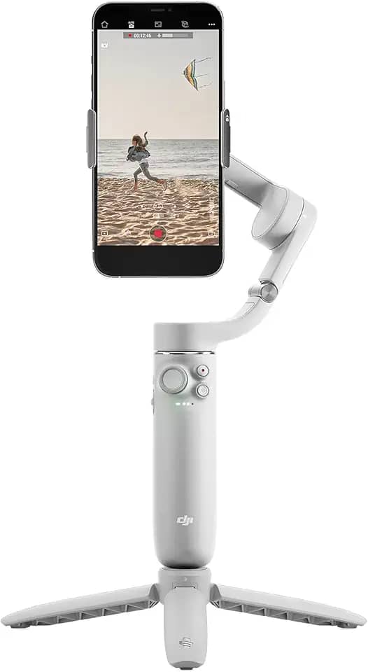 Estabilizador Gimbal DJI OM 5 para Smartphone, 3 Eixos, Haste de Extensão, Portátil e Dobrável, Compatível com Android e iPhone, ShotGuides, Estabilizador