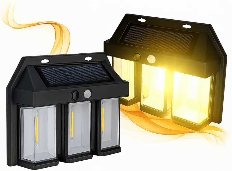Luminária Solar Externa com Sensor de Presença e 3 Modos de Iluminação – À Prova d’Água, Ideal para Jardim, Fachada e Área Externa