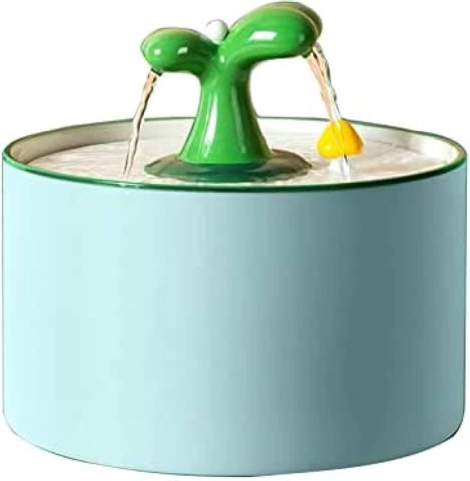 Fonte De Água De Cerâmica Para Animais De Estimação, Ultrassilencioso Para Animais De Estimação, Bebedouro Automático USB, Tigela Para Cães E Gatos,Azul 1,5l,Hilarious123