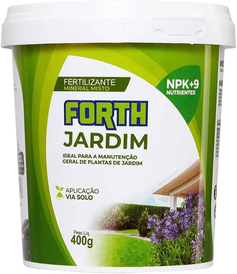 Forth Jardim, Adubo Jardim, Plantas, Fertilizante, Nutrição Equilibrada, NPK, Fórmula Granulada, Gramados, Arbustos, Árvores, Plantas Ornamentais, Balde de 400g